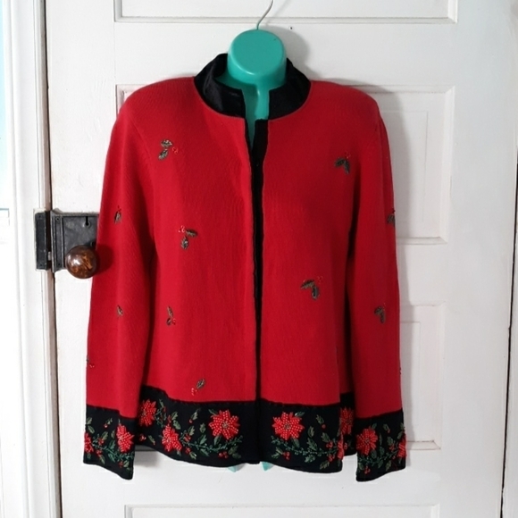 Vintage 2004 ugly Christmas sweater cardigan small - Picture 1 of 3